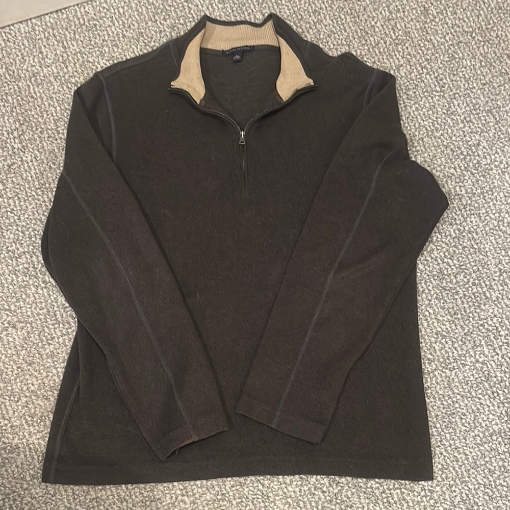 Banana Republic Men's Brown 100% Cotton Quarter-Zip Sweater